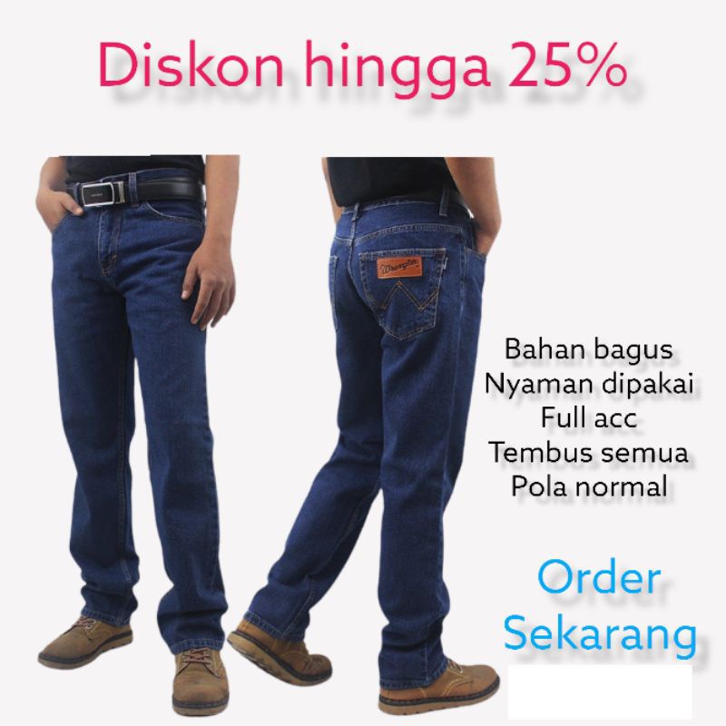 Celana panjang jeans Pria Reguler basic. bukan Slim