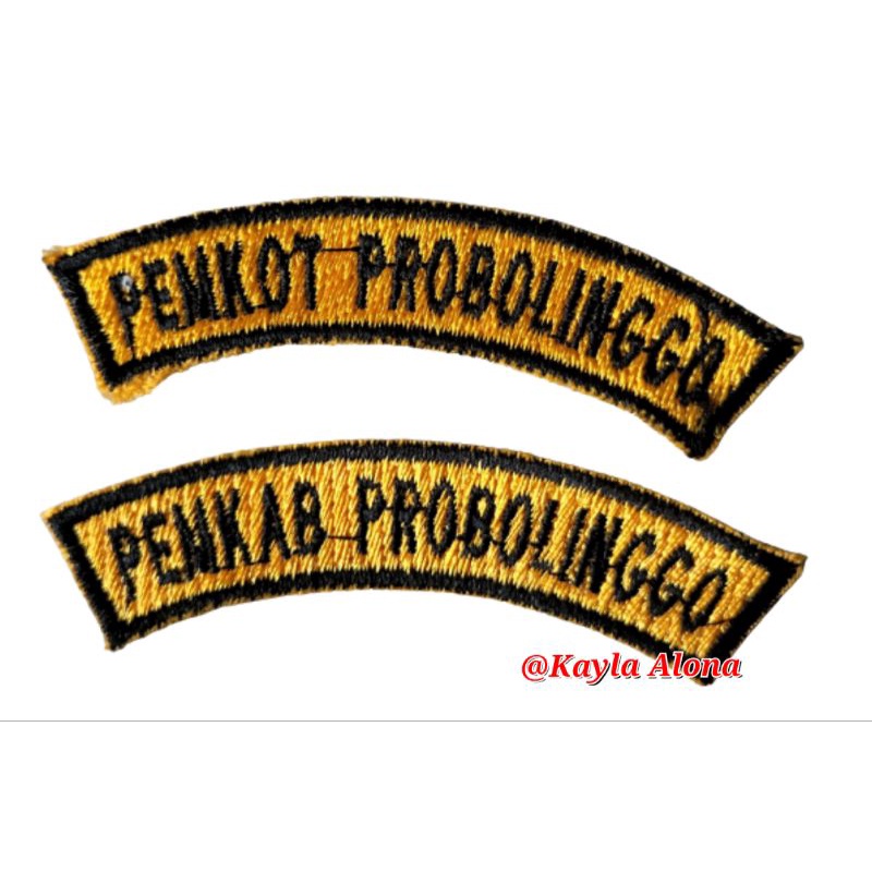 BET / BADGE BORDIR DINAS&quot; PEMKOT/PEMKAB.PROBOLINGGO&quot;( BIRU )