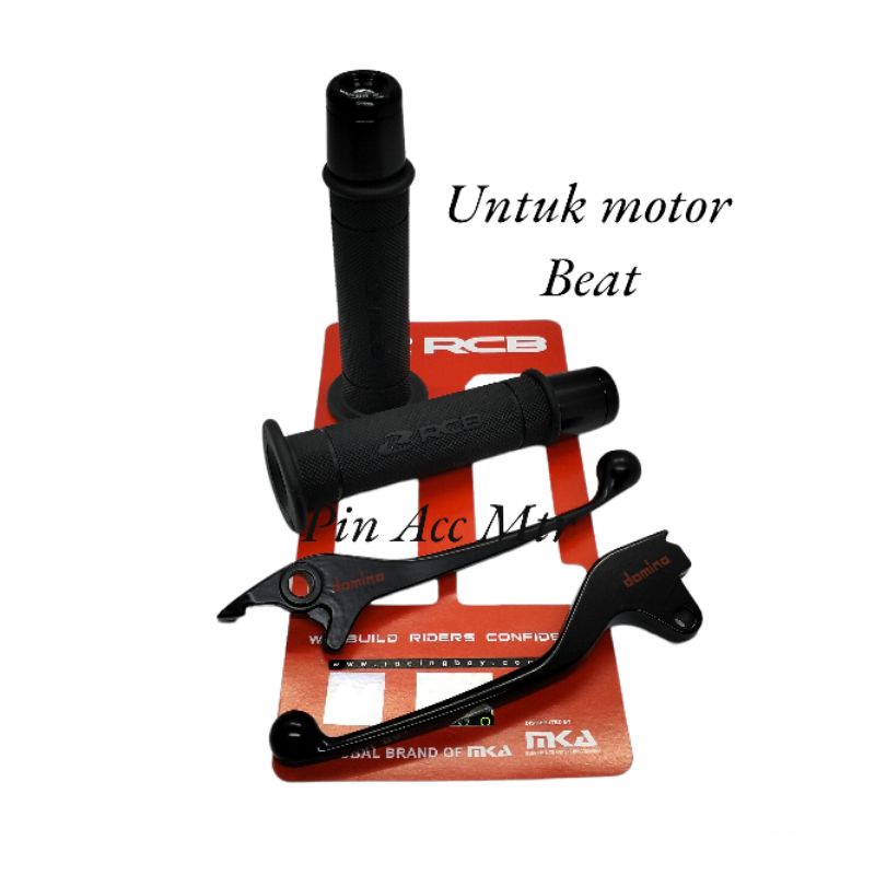 Paket Handle Rem Standar Hitam+Grip Rcb Hitam+Jalu stang Hitam Nmax Mio Beat Vario150