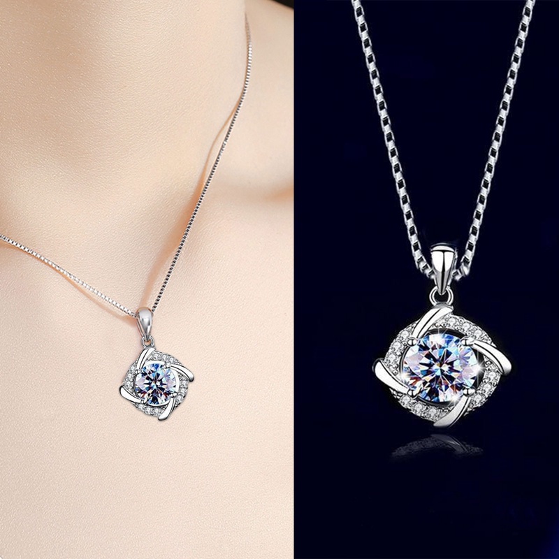 Fancyqube Fashion Mewah Wanita Pernikahan Kalung Bertatahkan Briliant Cubic Zirconia Warna Perak Temperamen Perhiasan Leher Perempuan