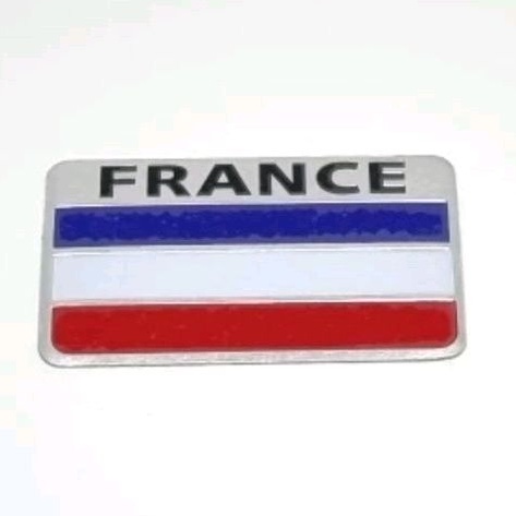 Stiker Emblem Mobil Bendera PRANCIS FRANCE Bahan Aluminium