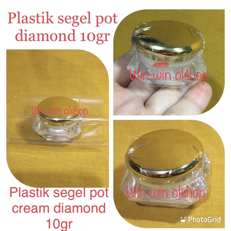 plastik segel pot diamond 10gr / segel plastik pot cream diamond