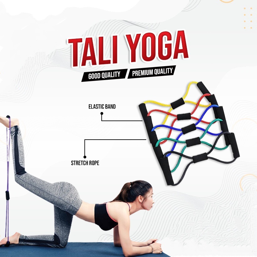 Tali Elastis Yoga Alat Olahraga Senam Gym Otot Fitness Elastic Band