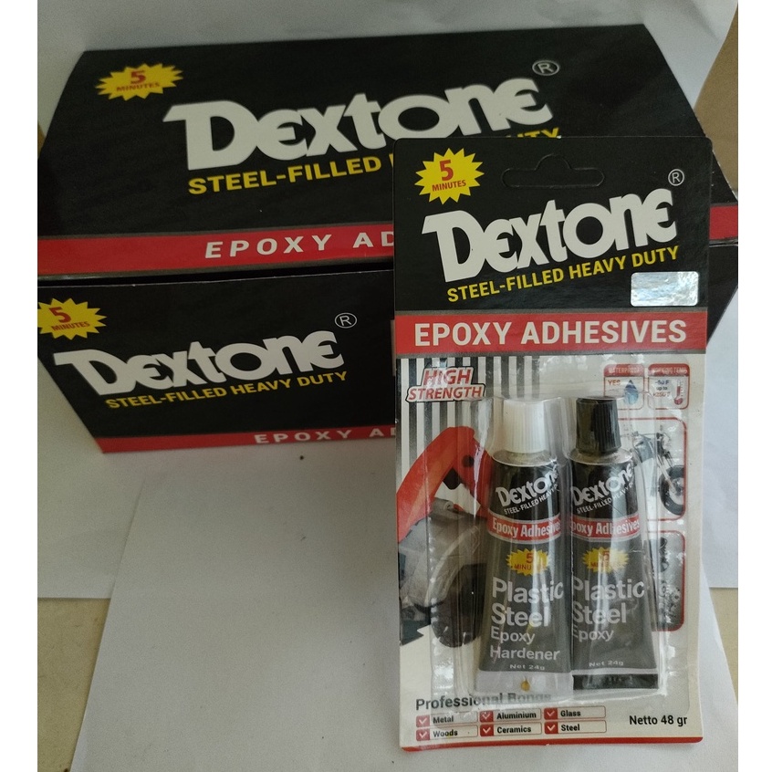 LEM CAMPUR DEXTONE 5 MENIT PLASTIC STEEL 48 GRAM