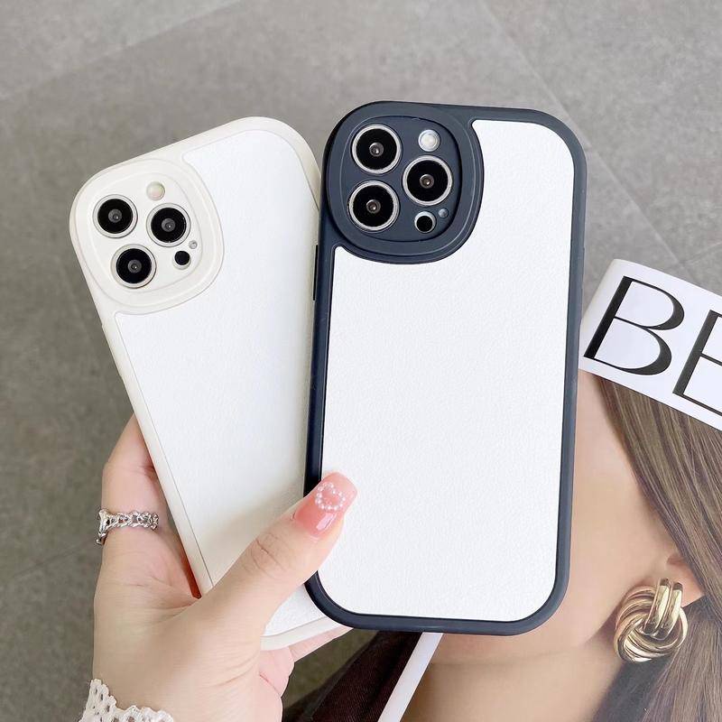 IPHONE Casing Kulit Oval Kamera Bulat Untuk Iphone12 11 Pro Max Mini Bumper Silikon Lembut Shockproof Cover Untuk Iphone6 6s 78 Plus Se2020 2022 X Xs XR Max