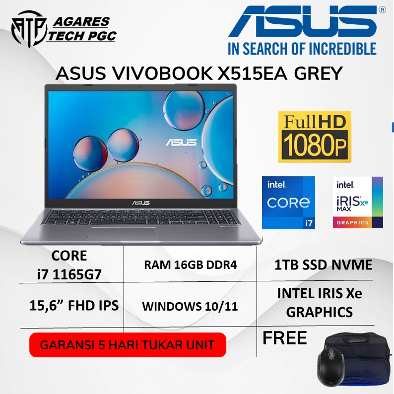 Jual Laptop Asus Vivobook X Ea Core I G Ram Gb Tb Ssd Fhd Grey Shopee Indonesia