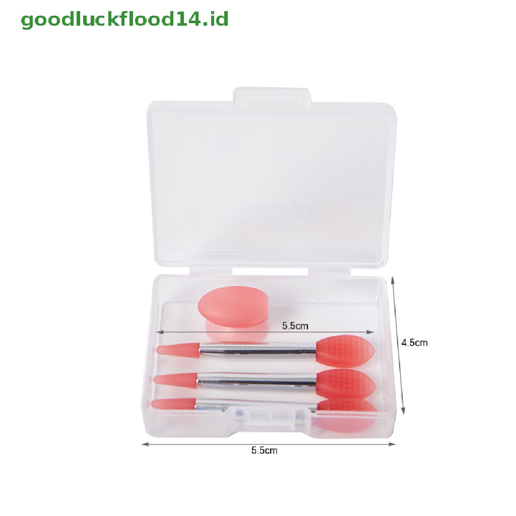 [GOOGFOUR] 3pcs Silikon Lip Balms Lip Mask Brush Dengan Sucker Penutup Debu Makeup Brushes [TOP]