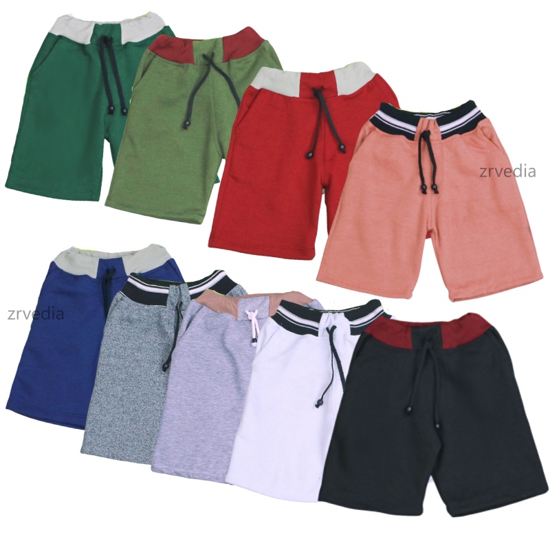 Celana Pendek Polos Bryan uk 1-8 Tahun / Quality EXPORT Bawahan Pendek Polos Anak Laki Perempuan Pants ZR Vedia