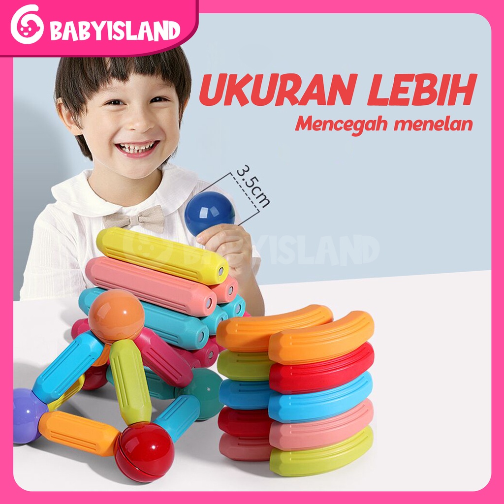 Magnetic Stick block Merakit Mainan-mainan Edukasi Anak Mainan Edukasi Anak Puzzle Magnet Stick Balls