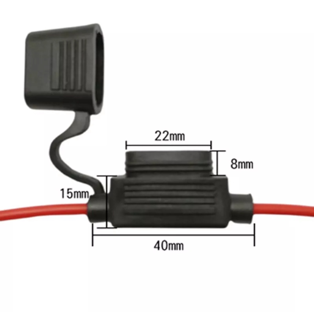 Fuse Holder / Rumah Sekering Waterproof MINI Kabel 12 AWG