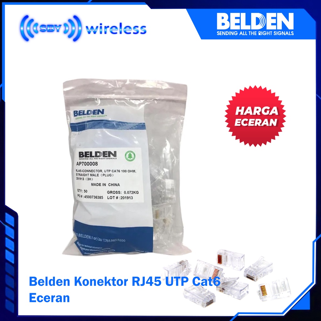 Konektor RJ45 UTP Cat6 Belden Eceran