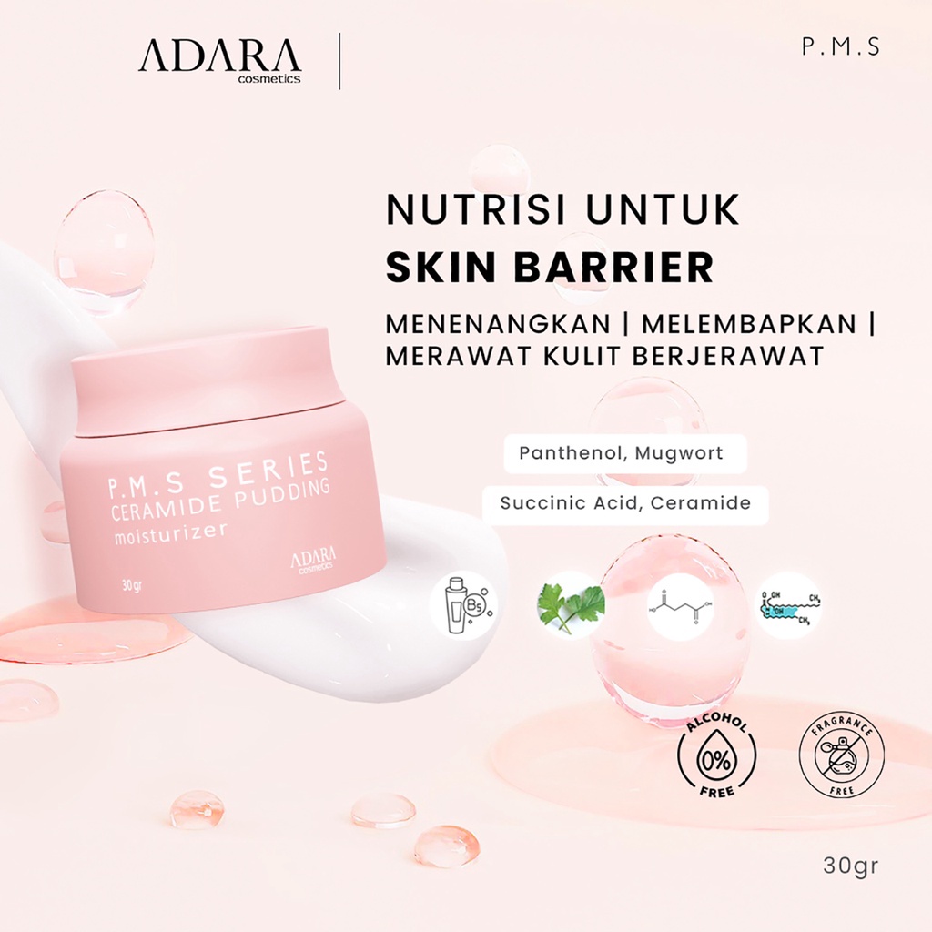 ADARA P.M.S Ceramide Pudding Moisturizer / Pelembab Wajah Muka