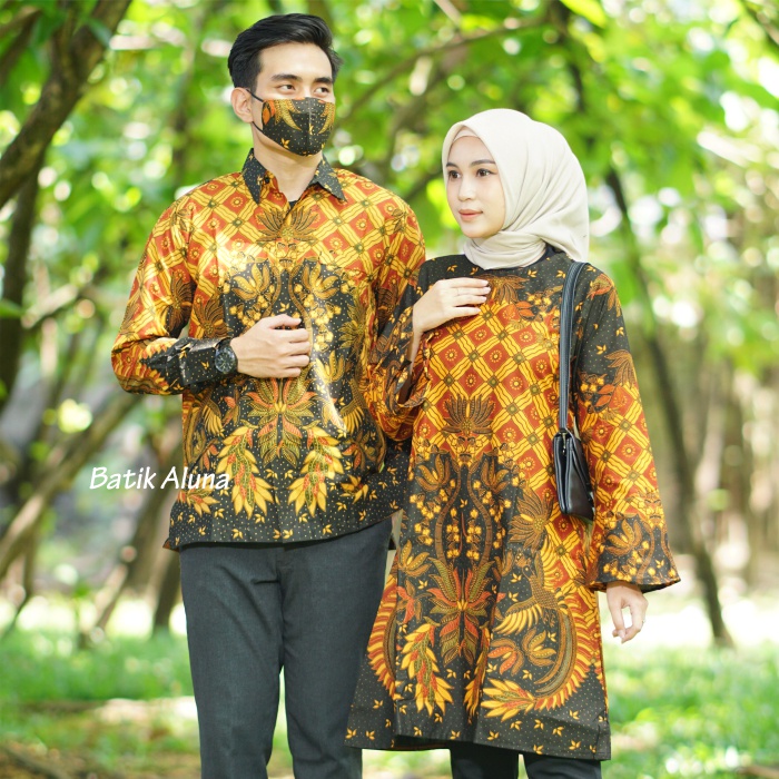 Couple Batik Modern Pasangan Kekinian Batik Tunik Bahan Katun Premium Batik Wanita Dan Pria By FASHION BATIK ALUNA