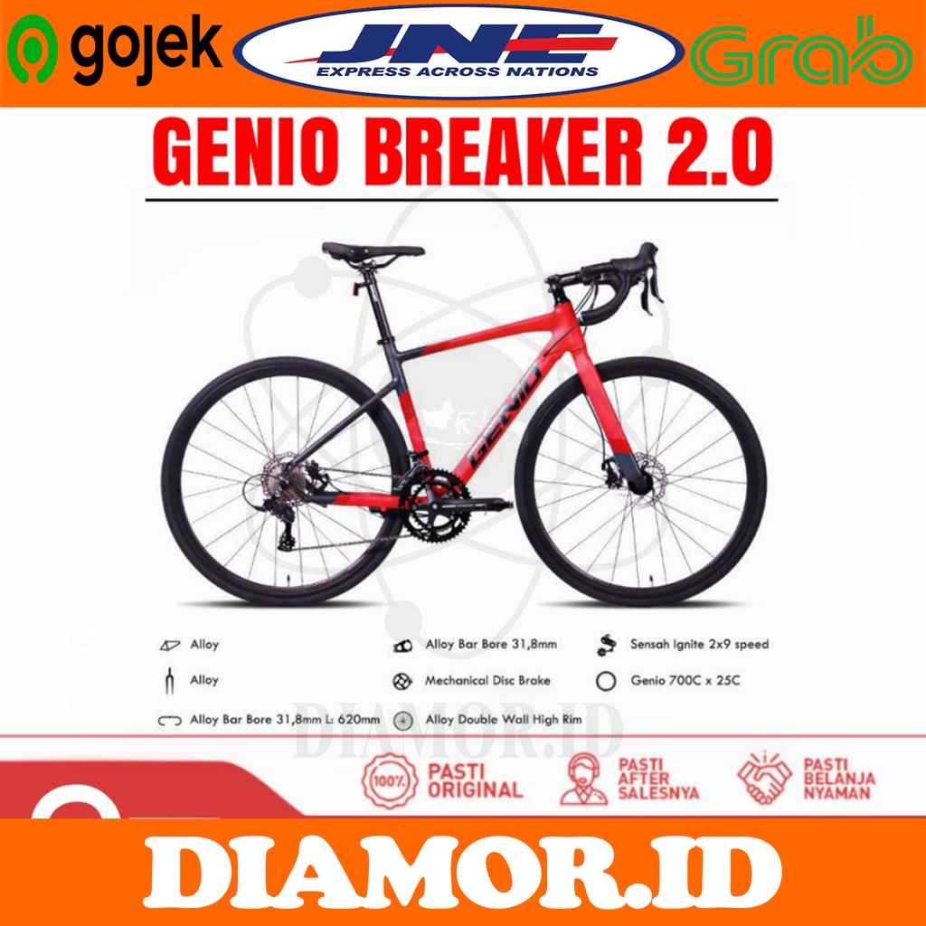 Sepeda Balap Roadbike GENIO BREAKER 2.0 BY UNITED Road Bike Alloy 18 Speed Rem Cakram