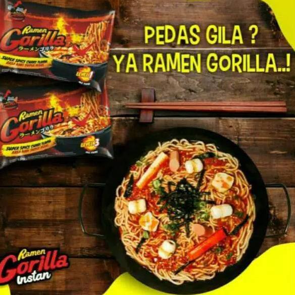 

ラ Ramen Gorilla Mie Instant Pedas Mi Instan Gorila Kuah Goreng Yamie mie pedas Ð