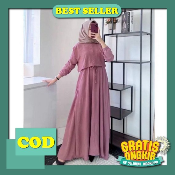 Marbela Dress Maxi Doty Fashion Muslim Puring Doty Import Premium Fashion Muslim Kondangan Terlaris 