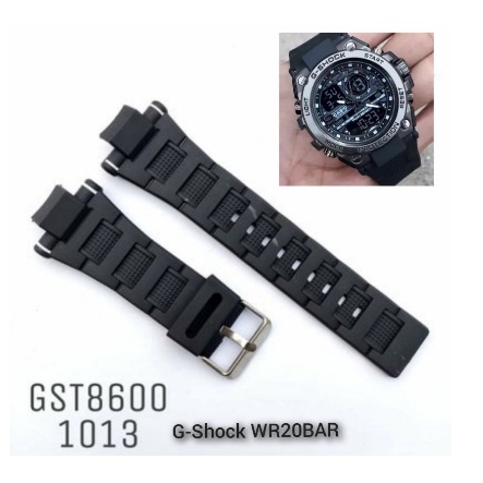 SIAP KIRIM Tali/Strap jam tangan Casio G-Shock / Strap Rubber Gsock 8600 Casio GST8600 Tali Jam Tangan G-Shock WR20BAR