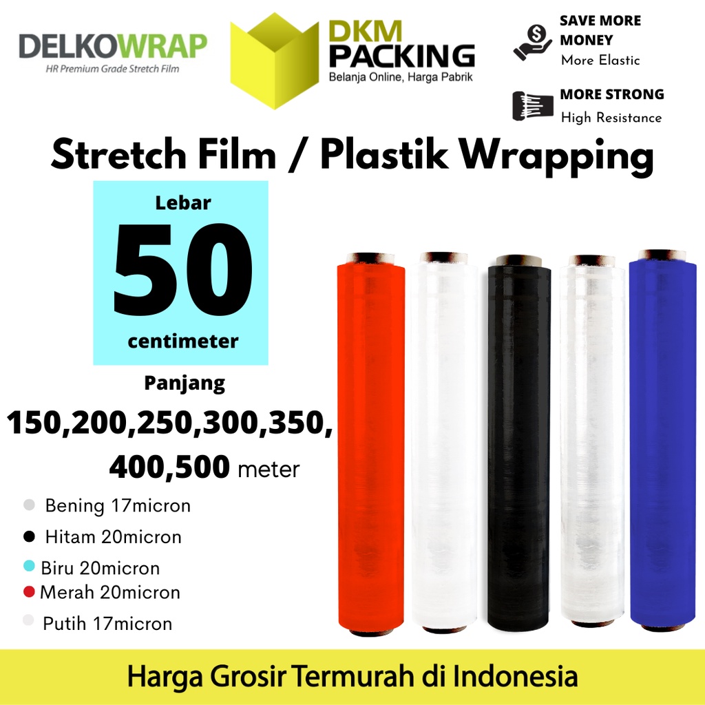 

Plastik Wraping Stretch Film 50cm DELKOWRAP WRAPPING TEBAL PREMIUM TERMURAH / SATUAN