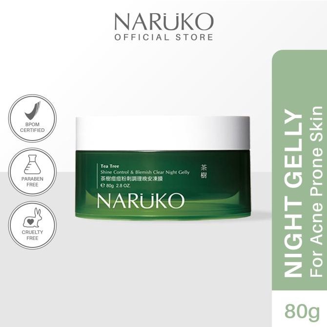Naruko Tea Tree Shine Control & Blemish Clear Night Gelly 80gr