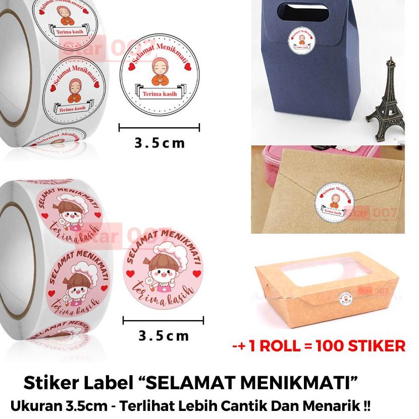 

FZA149 PROMO 1 ROLL ISI 500 PCS STIKER UKURAN 3.5 CM SELAMAT MENIKMATI UKURAN BESAR - STICKER MAKANAN THANK YOU LABEL |