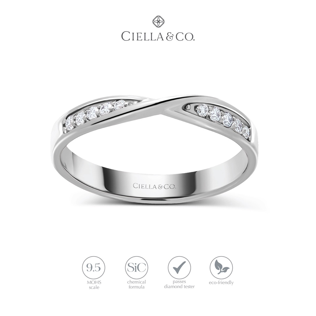 Ciella & Co - Infinity Love Emas Band Ring - Cincin Couple Emas Moissanite