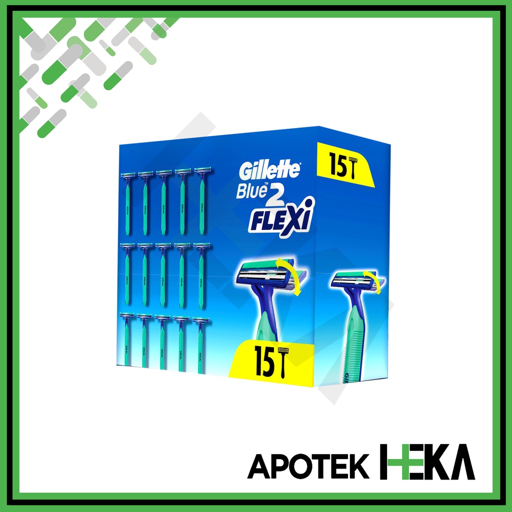 Gillette Blue II Flexi isi 15 - Pisau Cukur Alat Cukur Pria (SEMARANG)