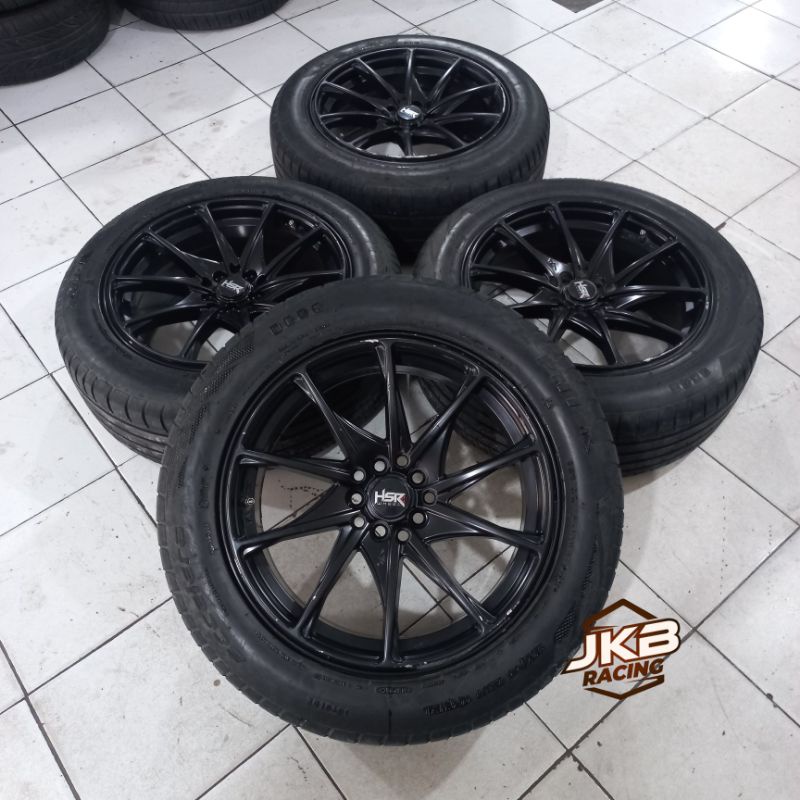 VELG MOBIL RACING BEKAS MERK HSR TORI R17 BAUT 5X100-114 + BAN 225/55 R17 ACCELERA