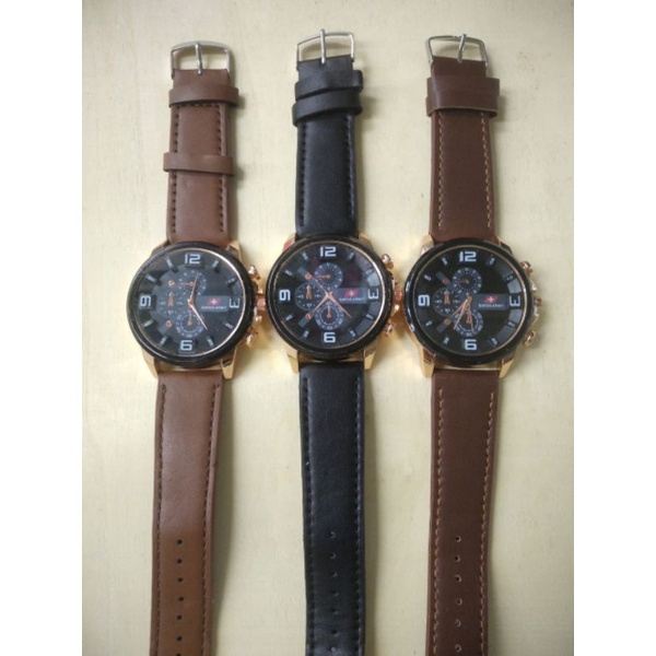 SS.id READY JAM TANGAN PRIA TALI KULIT CHRONO VARIASI.