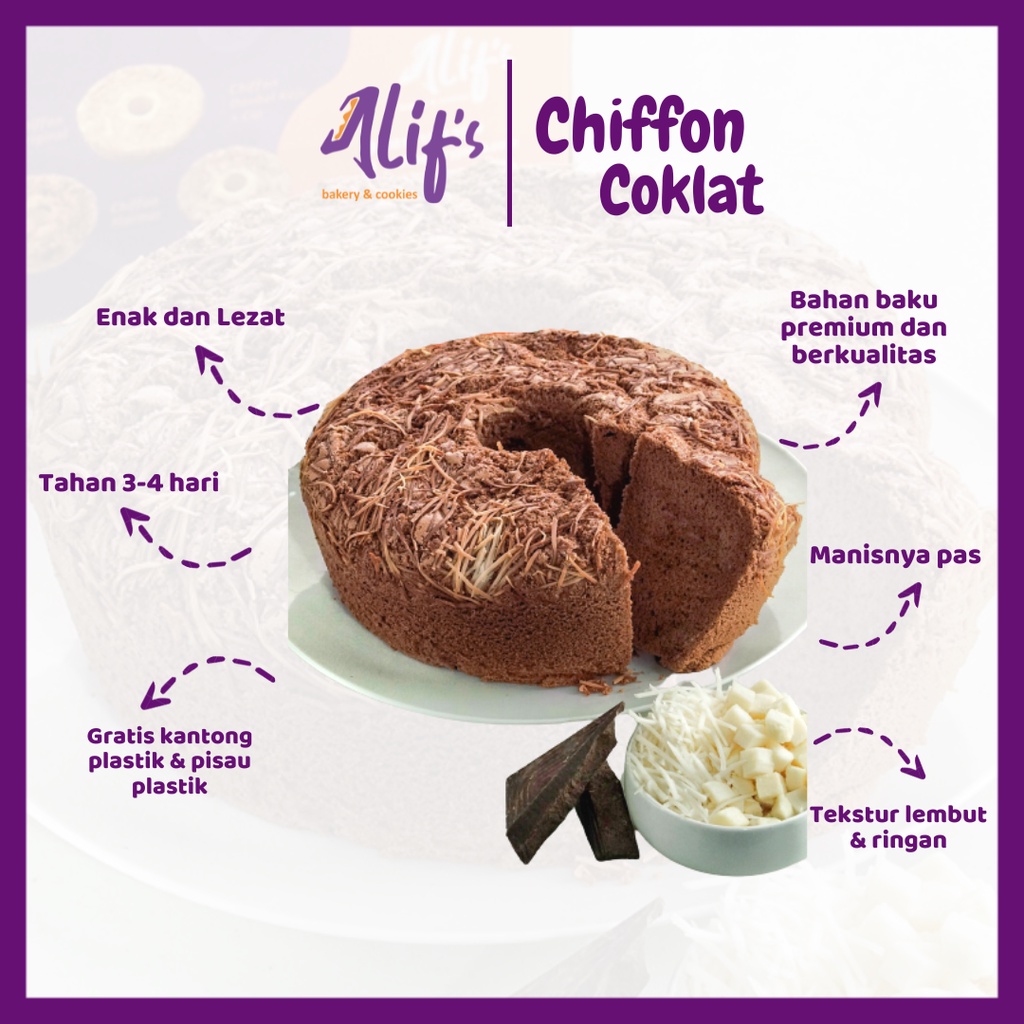 Jual Chiffon Cokelat Oleh Oleh Khas Jogja Yogyakarta Alifs Bakery N