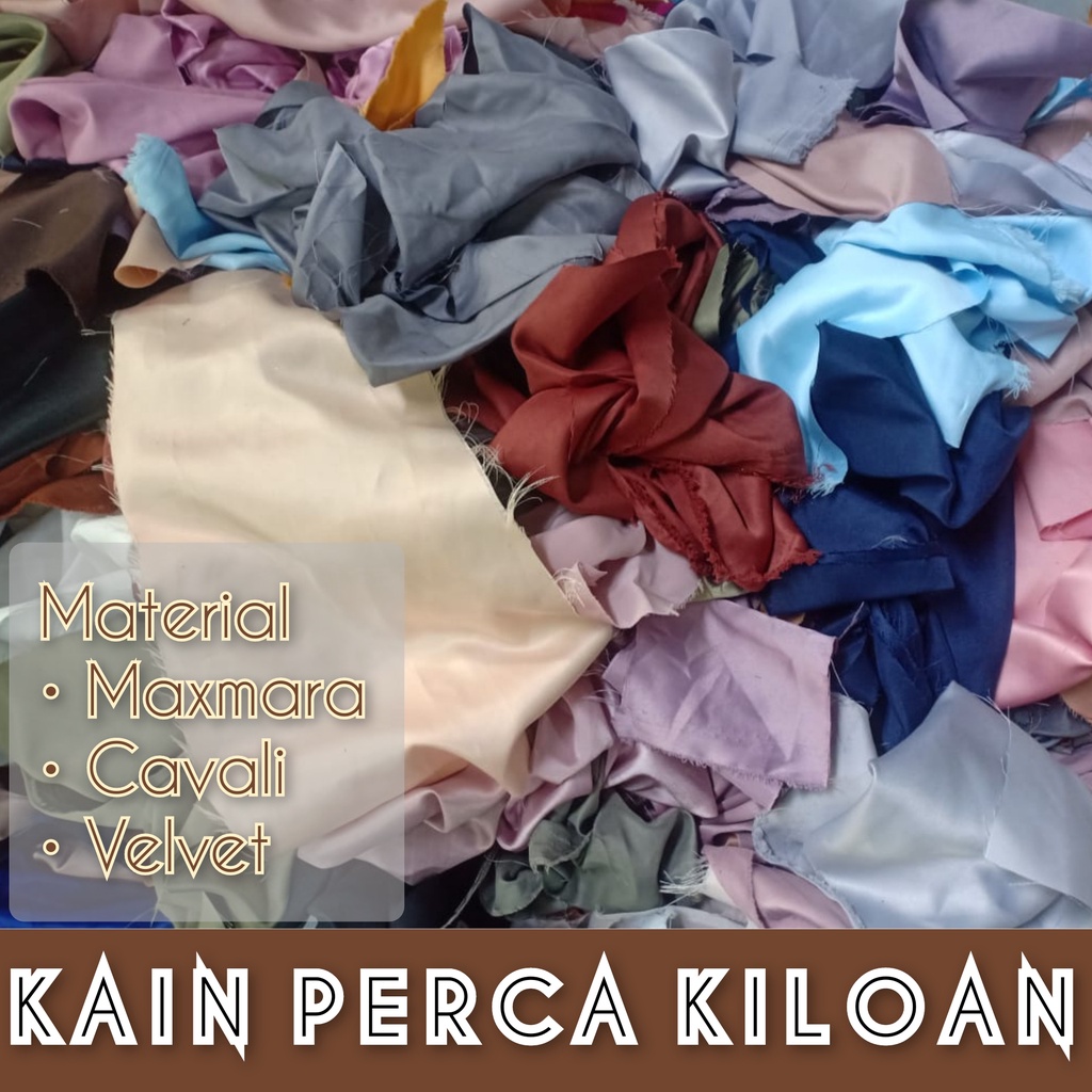 Kain perca 1kg Polos Murah Kiloan sisa potongan Harian | Material Velvet, Cavali, Maxmara | for mask