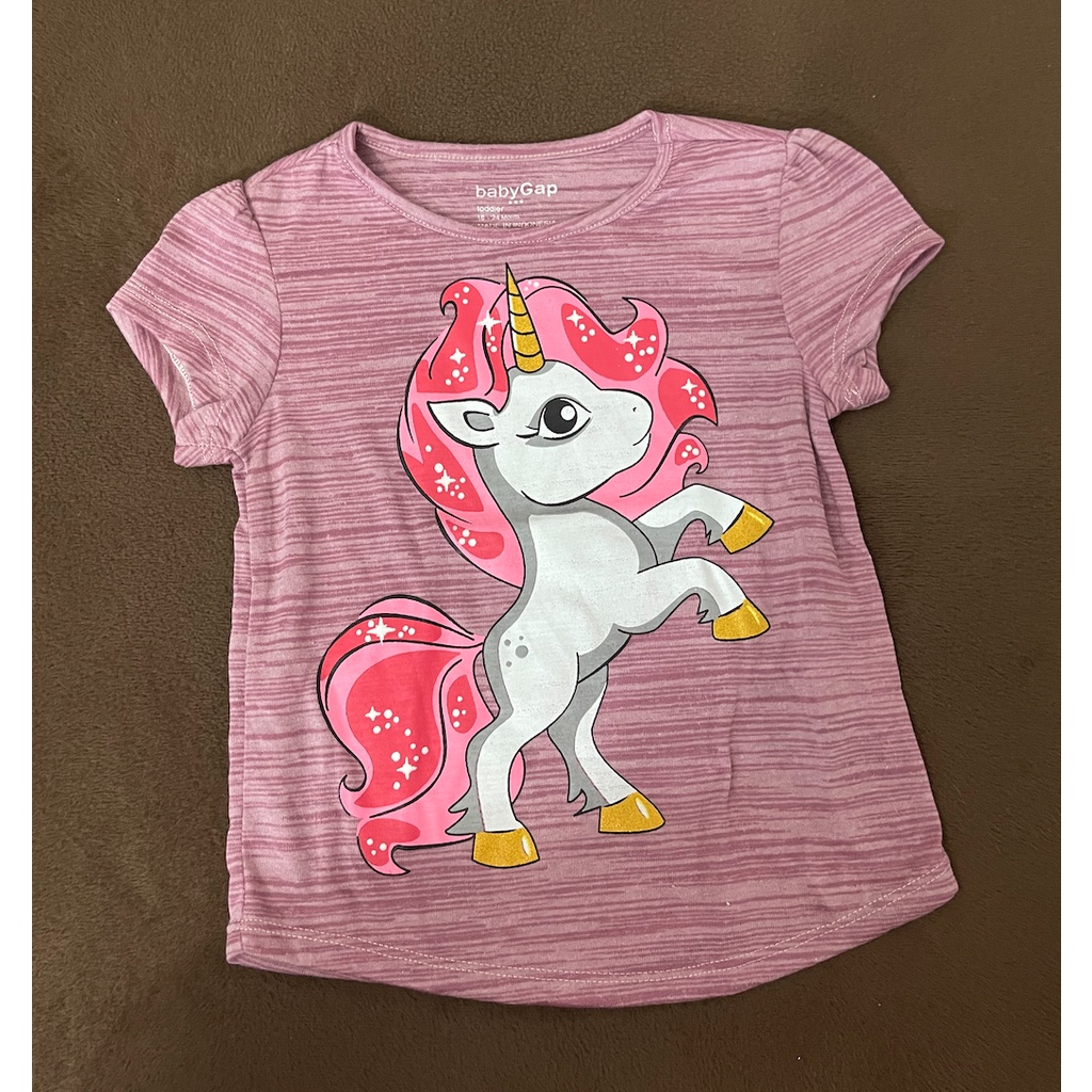 A5013 BABY GAP unicorn t-shirt for girls / baju anak kecil bayi remaja girl bodysuit jumper pakaian perempuan laki laki cowo cewe cewek cowok kemeja overall lucu unik imut gemas gemes murah sisa ekspor export kaos kaus