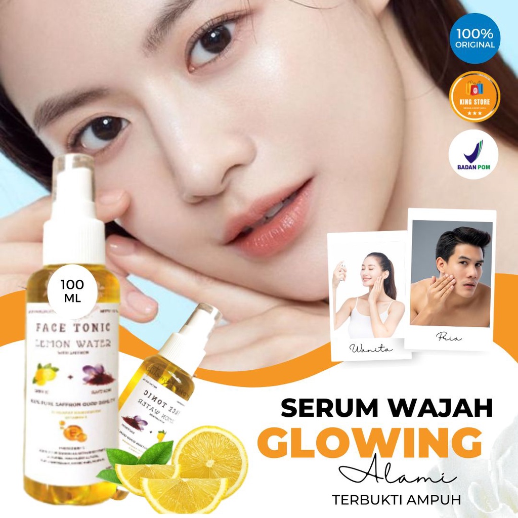 Safron Original 100 Dan Bpom Serum Pemutih Wajah Glowing Penghilang Flek Hitam Dan Bekas Jerawat Amp