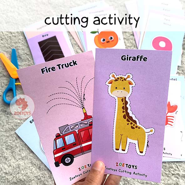 Zoetoys Diy Cutting Paper | Mainan Gunting Aktivitas Latihan Lembar Kerja Menggunting Papercut Art n Craft Cut Activity Set | Animal Origami Paper Craft Funny | Mainan Edukasi Anak