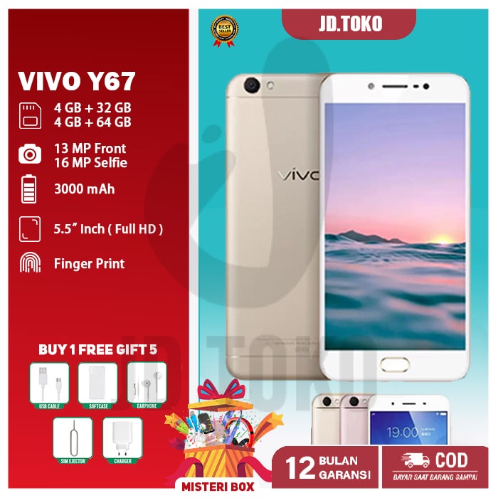 Hp VIVO Y67 4/64GB 5.5inch Garansi Toko 1 Tahun Murah