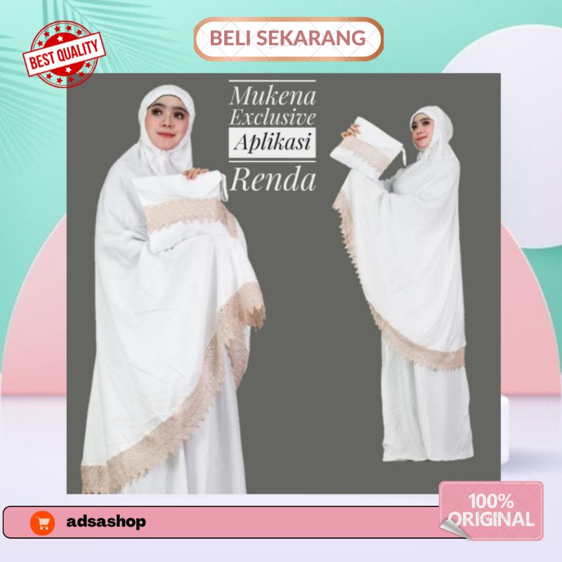 (Exclusive) BISA COD - Mukena Putih Mukena Renda Import Mukena Rayon Premium Mukena Super Jumbo Ruku