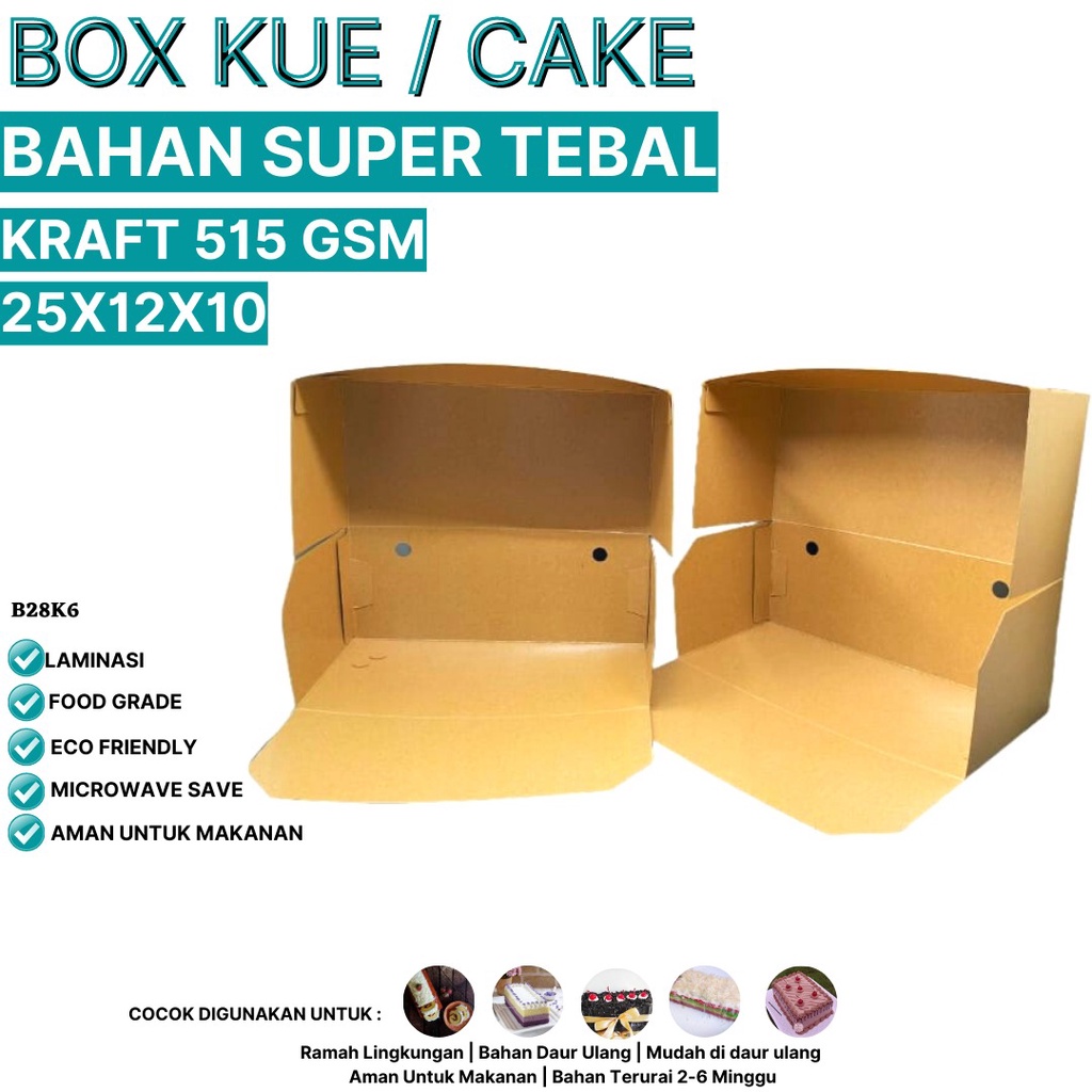 Dus 25x12x10 Tebal 515 Gsm Dus Bakey (B28K6-25X12X10 Cm)