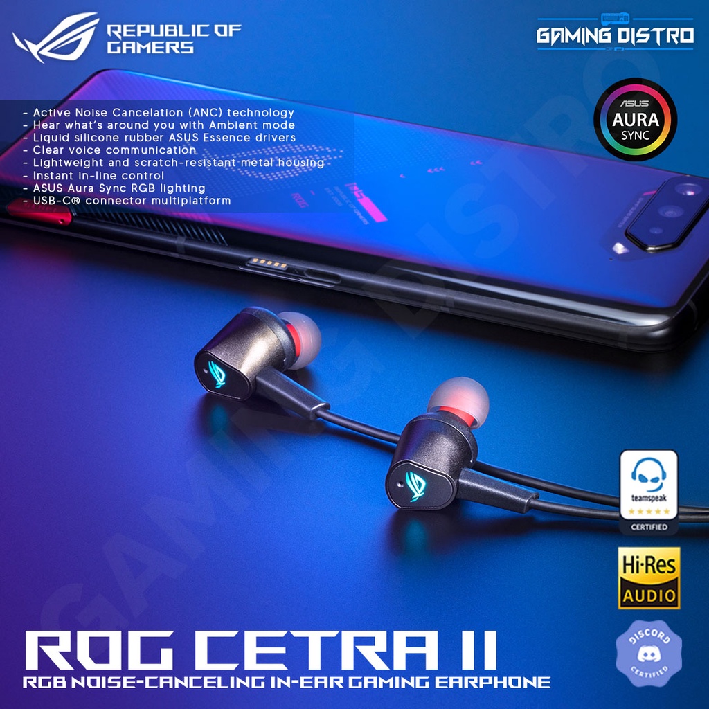 Headset Gaming ROG Cetra II - Cetra 2 RGB with Noise Cancelling