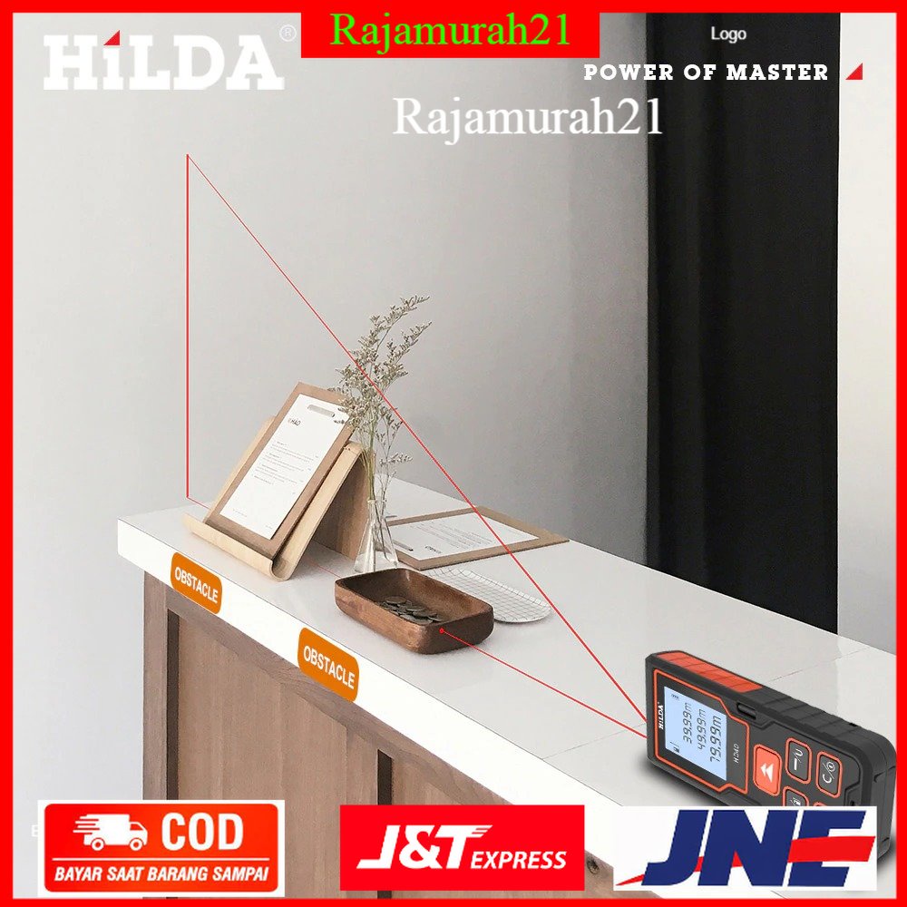 Hilda Meteran Digital Laser Rangefinder Inframerah 100M - Black - U7OT0CBK