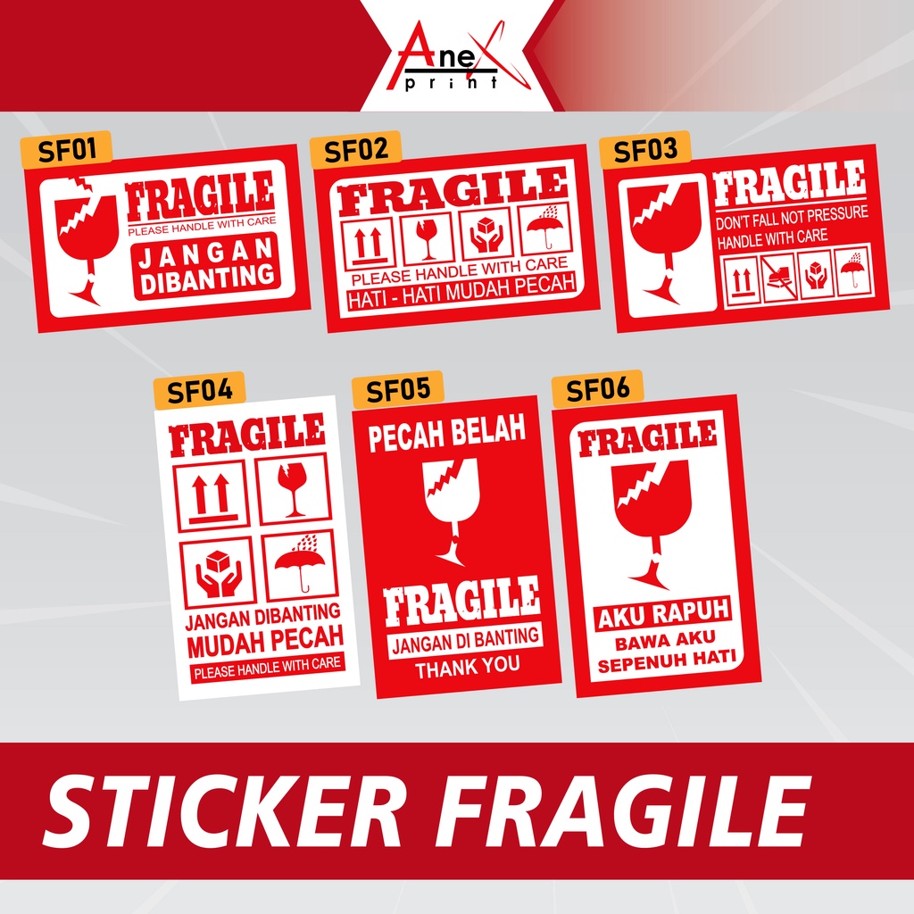 

STICKER FRAGILE MURAH / STIKER PECAH BELAH / STIKER KEMASAN OLSHOP / LABEL PENGIRIMAN AWAS PECAH