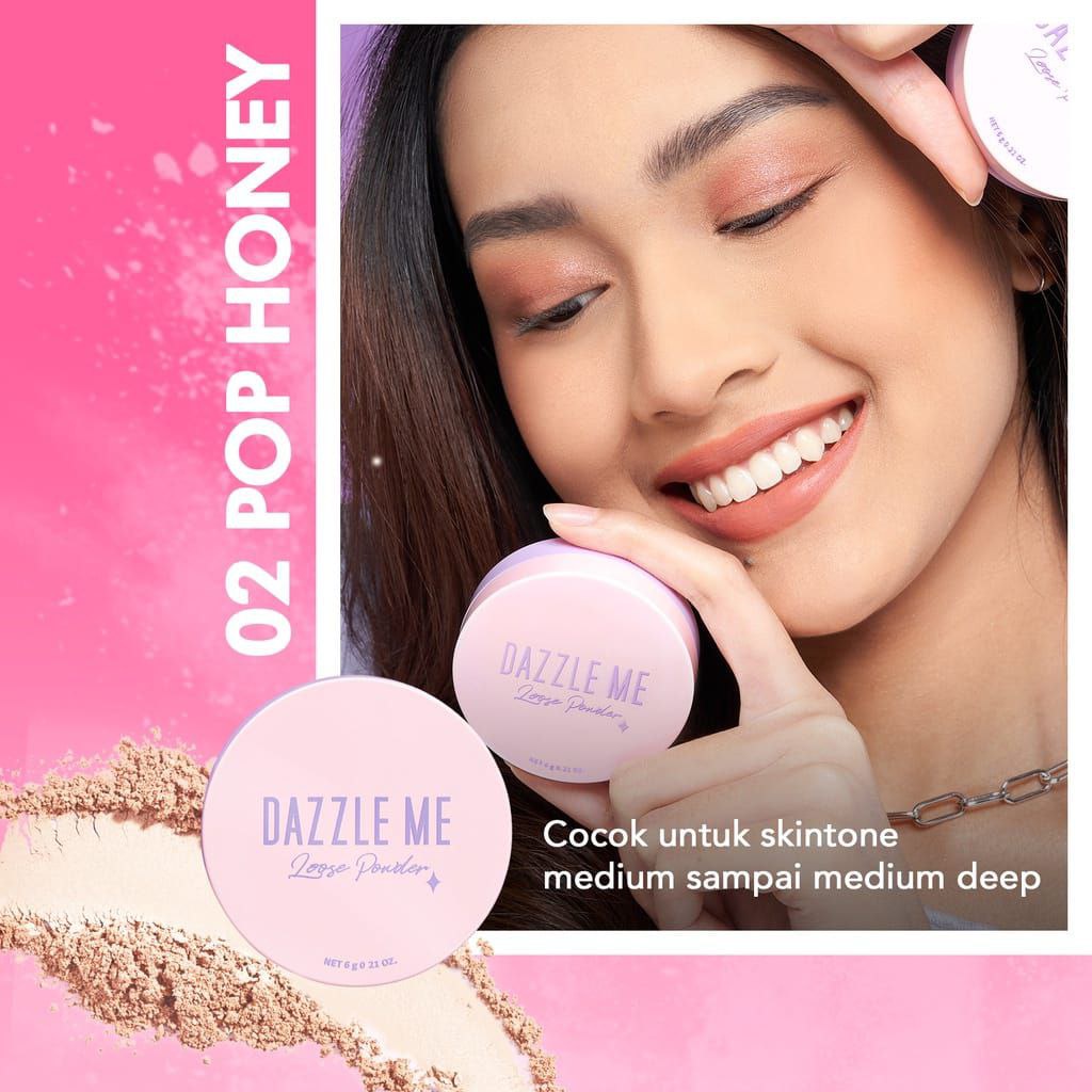 DAZZLE ME ALWAYS SETTING LOOSE POWDER | SOFT AND SMOOTH BEDAK TABUR - POP HONEY