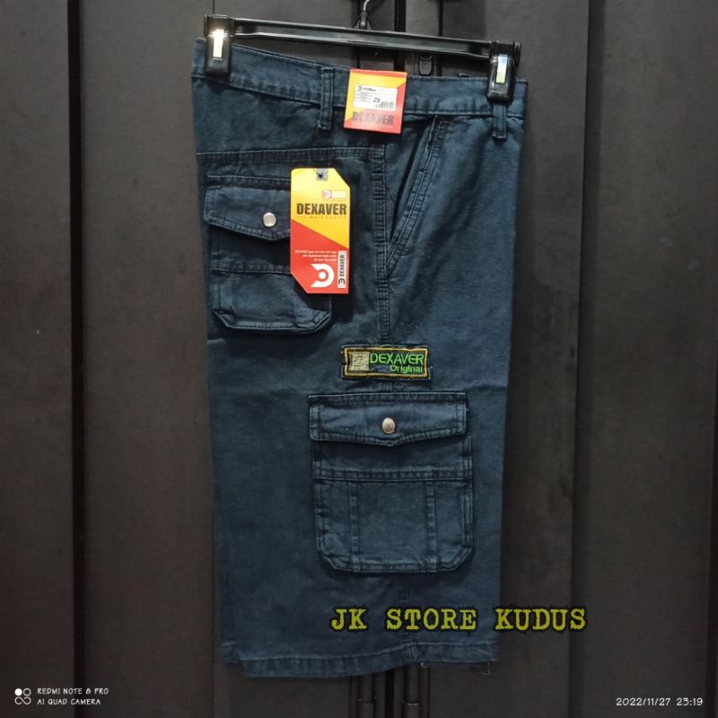 Celana Kargo Pendek Pria Size Jumbo 27-44 Bahan Semi Jeans Tebal