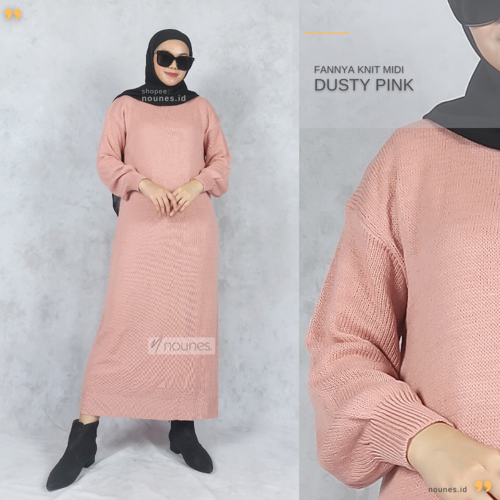 Nounes Fannya Knit Midi Dress Rajut