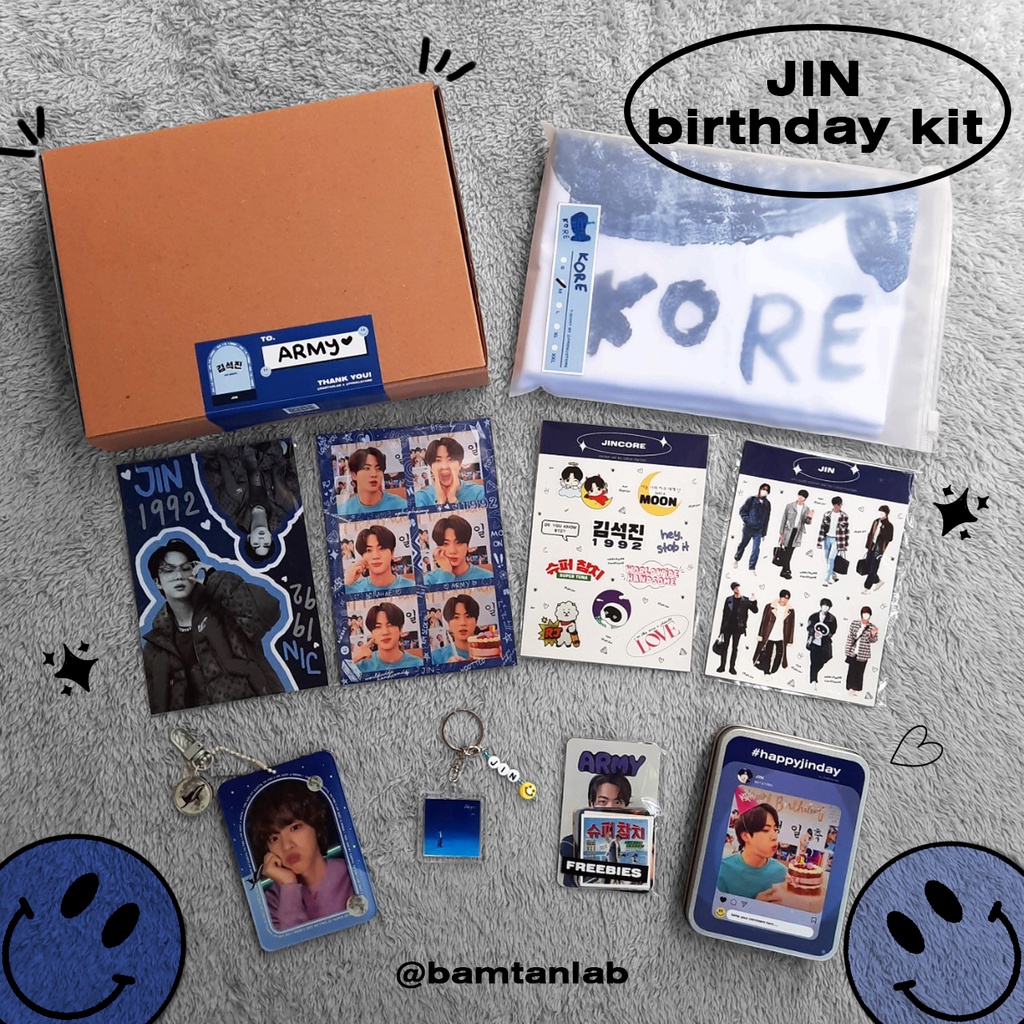 [PRE-ORDER] JIN BIRTHDAY KIT by bamtanlab x prenustore / JIN BTS FANMADE KIT (BACA DESKRIPSI)