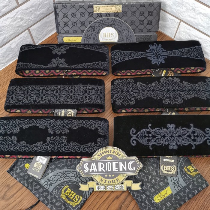 {FamilyStore} Peci Songkok BHS Royal Bludru Hitam Bordir Timbul Diskon