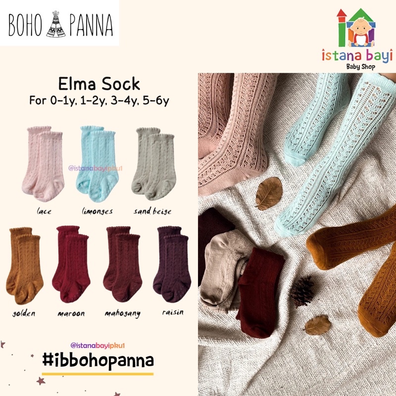 BOHOPANNA -ELMA SOCK KAOS KAKI ANAK/ KAOS KAKI ANAK 1 - 6 TAHUN