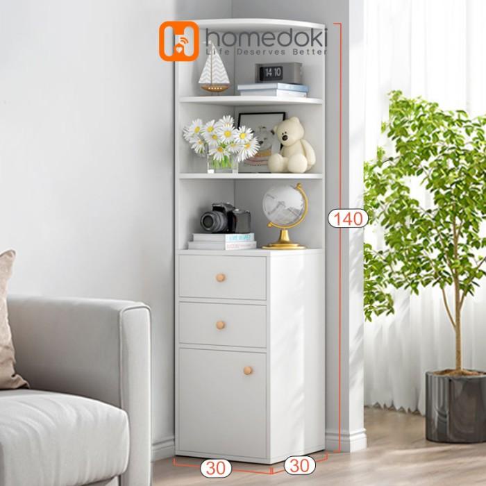 Rak Sudut Besar Rak Minimalis Kayu Serbaguna Rak Buku Multifungsi