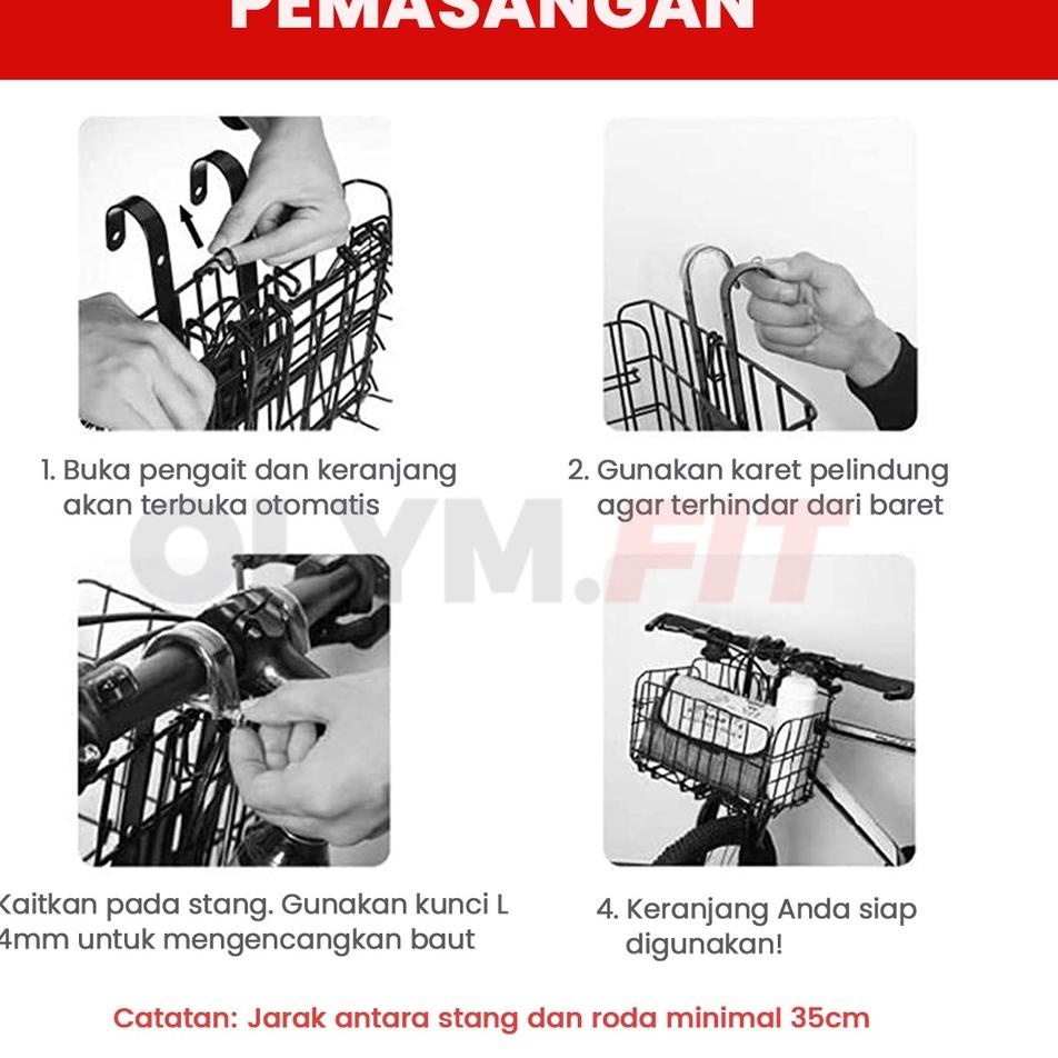 Kirim Terpercaya Keranjang Sepeda Lipat Foldable Basket Untuk Sepeda Dewasa MTB Seli Lipat Aksesoris Sepeda