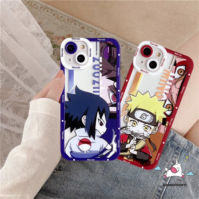 Kartun Animel Hokage Uzumaki Naruto Uchiha Sasuke Case Kompatibel Untuk iPhone 7Plus 8Plus 11 14 13 12 Pro Max XR X XS Max 6 6s 8 7 Plus SE 2020 Shockproof Angel Eyes Soft TPU Cover