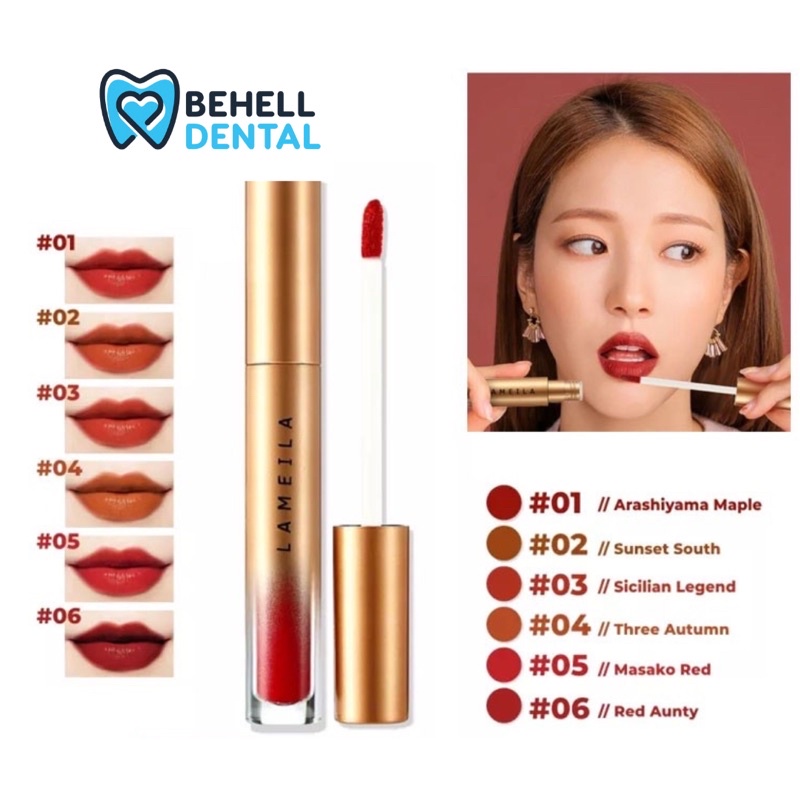 [ BISA COD ] LAMEILA LIPSTICK GOLD SILKY LIP GLAZZE LIPSTIK CAIR LIQUID PELEMBAB BIBIR ANTI AIR DAN TAHAN LAMA