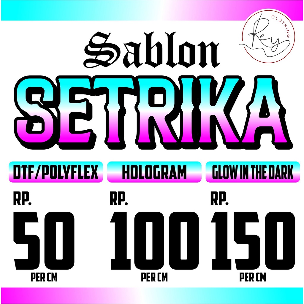 SABLON SETRIKA DTF, POLYFLEX, HOLOGRAM, REFLECTIVE, GLOW IN THE DARK - REY CLOTHING